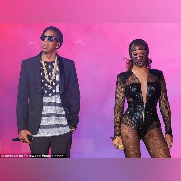 BEYONCÉ On The Run Tour Fishnet Faux Leather Bodysuit - Picture 8 of 16